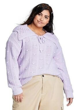 Sandy Liang X Target
Collared Pullover Lavender Knit Sweater with Sailor Collar